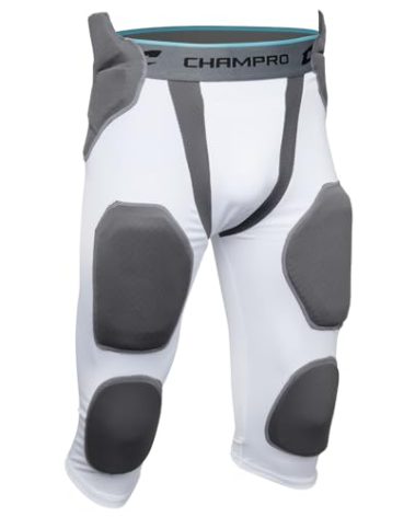 CHAMPRO Tri Flex - 7-Pad Girdle, White, Adult Small (FPGU7AWS)