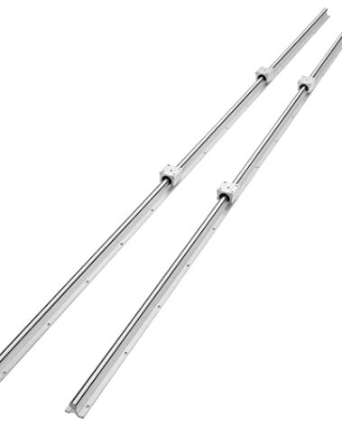 VEVOR Linear Rail, 2 PCS SBR 20-2200mm, Linear Guideway Rail, and 4 PCS SBR20UU Square Type Carriage Bearing Blocks, Linear Guide Rails for Automated Machines Equipments and DIY CNC Routers