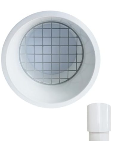 PVC Vent Cap 1 pcs for 2" Schedule 40,PVC Termination Cap,Vent Cover Screen,Round Furnace PVC Pipe Stainless Steel Roof Vent Cap,Installation not Required That PVC Elbow,or Coupling