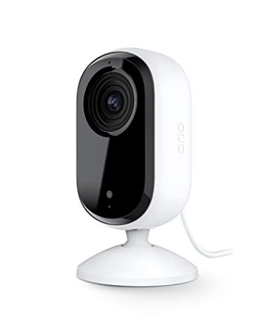 Arlo Essential Security Camera 2K | Indoor Only| 2nd Gen | Baby Monitor & Pet Camera | Wired Automated Privacy Shield, 2-Way Audio, Night Vision, Live Stream, Motion Alerts & Notifications White,1 Cam