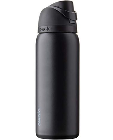 Owala FreeSip Insulated Stainless Steel Water Bottle with Straw, BPA-Free Sports Water Bottle, Great for Travel, 32 Oz, Very, Very Dark
