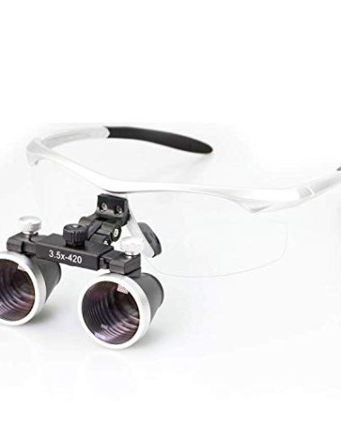 Dental Binocular Loupes 3.5 x 429mm Magnifier (Silver)