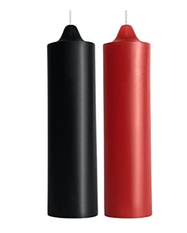 WEIHAI Low Temperature Candles, Wax Play Candles, Romantic Dripping Candle for Valentines, Couples, Weddings, Home Decor-2Pack, Black and Red