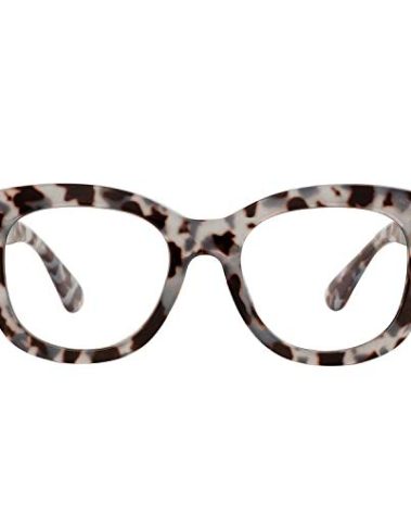 AMOMOMA Retro Oversized Reading Glasses for Women Blue Light Blocking Computer Readers Spring hinge AM6003 with Grey Tortoise Frame 2.50 x