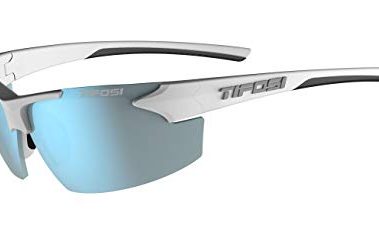 Tifosi Optics Track Sunglasses (White/Black, Smoke Bright Blue)