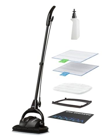 Euroflex Vapour 9-Piece Steam Mop; Ultra Dry Steam Technology; Commercial-Grade 295°F & 50 PSI; Designed & Engineered in Italy; Safe for Steam Cleaning Hardwood & Luxury Vinyl Plank; 5 Year Warranty