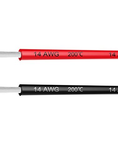 Electrical Wire 14 AWG 14 Gauge Silicone Wire Hook Up Wire Cable 20 Feet [10 ft Black and 10 ft Red] Soft and Flexible 400 Strands 0.08 mm of Tinned Copper Wire High Temperature Resistance