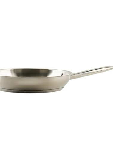 Winco Commercial-Grade Stainless Steel Fry Pan, Natural Finish, 11"