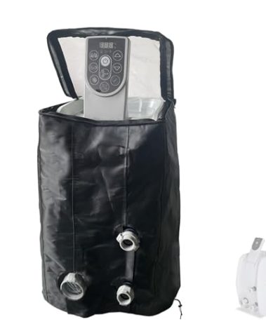 XCZ hot tub Pump Cover, Heavy-Duty Oxford Cloth Waterproof. Suitable for Heating Pumps with Three Connecting Ports. Spa Heater Cover, Transparent top (Black)