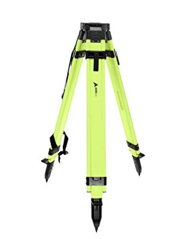 AdirPro Universal Survey Tripod – Laser Level Tripod – Transit Level Tripod - Quick Clamp - Heavy Duty Contractor Tripod 5/8” x 11” Thread (Green Aluminum)