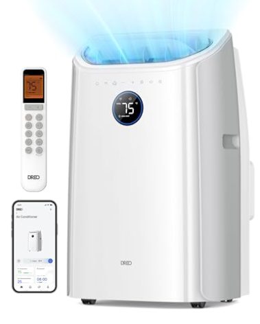 Dreo Portable Air Conditioners, 14000 BTU AC Unit for Bedroom with Drainage-Free Cooling, 3-in-1 with Fan & Dehumidifier, Touch/APP/Voice/Remote, 24h Timer, Smart Floor AC for Room Indoors, AC516S