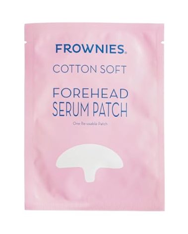 Frownies Cotton Soft Forehead Serum Patch - Serum Infused Forehead Wrinkle Patch For Fine Lines & Wrinkles - Reusable Hypoallergenic Facial Patch - Hydrating Face Mask to Plump Skin