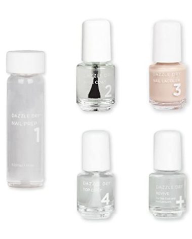 Dazzle Dry Mini Kit 4 Step System - Boss, a light and true neutral nude. Full coverage cream. (5 Piece Kit / 5 Manicures)