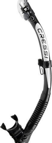 Cressi Alpha Ultra Dry Snorkel, Black/Black/White