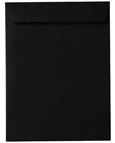 JAM PAPER 10 x 13 Open End Catalog Envelopes - Smooth Black - 50/Pack