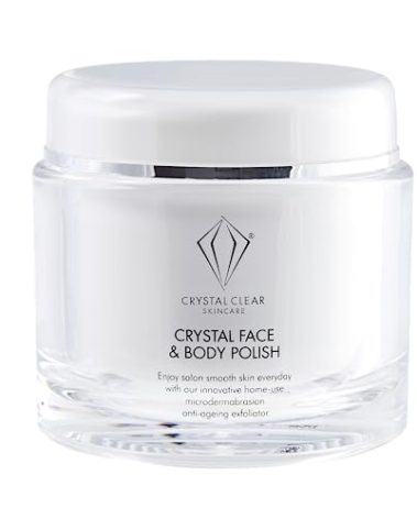 Crystal Clear Crystal Face & Body Polish - Exfoliating Scrub with Micro Crystals and Sea Salt - Face and Body Scrub - Anti Aging Exfoliator