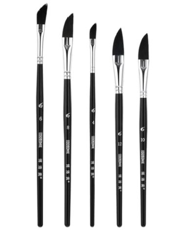 Yuanchu 5Pcs Dagger Striper Brush Set, Dagger Paint Brushes Set Professional Watercolor Brushes Dagger Brush for Acrylic Oil Watercolor Paint