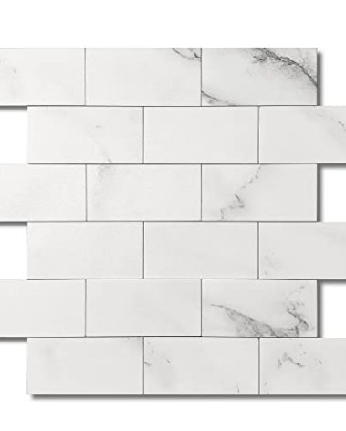 BeNice Peel and Stick Backsplash for Kitchen,Bathroom Wall Backsplash Tile Peel and Stick Shower Tiles Waterproof(10sheets,Fishbelly White)