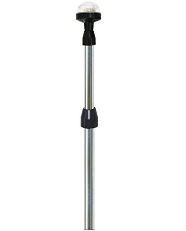 SeaSense 34”-60” Telescoping All-Round Stern Light - - 2 Nautical Mile Range - Adjustable, Stowable Chrome Light for Boats, Kayaks, Canoes & Pontoons up to 39 Feet - Meets USCG Requirements