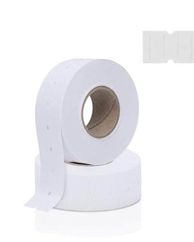 Perco 1 Line White Labels - 2 Rolls, 2,000 Blank Price and Date Gun Labels for Perco Lite, X, Plus and Pro 1 Line Price and Date Guns