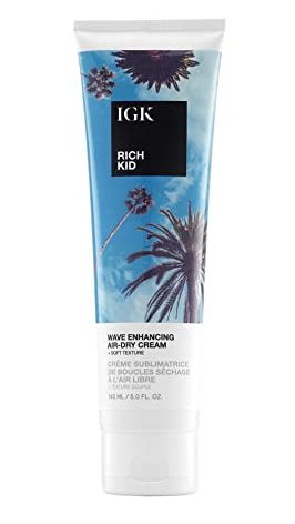 IGK RICH KID Wave Enhancing Air-Dry Cream | Hold + Texture + Shine | Vegan + Cruelty Free | 5 Oz