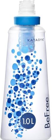 Katadyn BeFree 1.0L Water Filter, Fast Flow, 0.1 Micron EZ Clean Membrane for Endurance Sports, Camping and Backpacking, One Size, 8018006