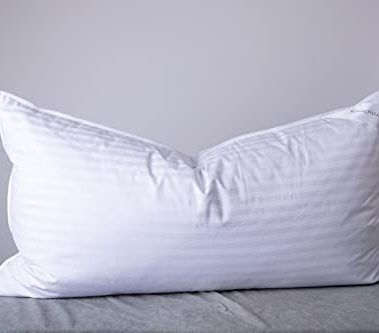 ArcticNorthDown King Size Goose Down Feather Hotel Collection Bed Pillows for Sleeping One Pillow for Back, Stomach or Side Sleepers Stripe White Color