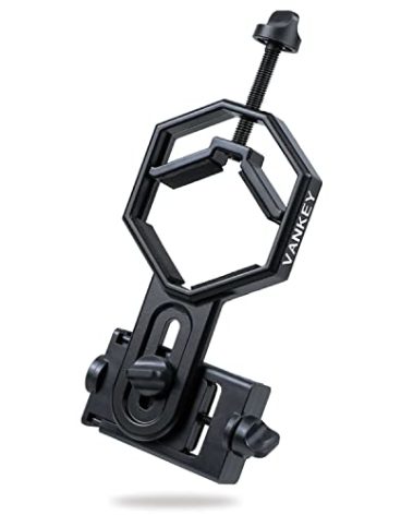 VANKEY Large Telescope Phone Mount, Metal Phone Adapter for Spotting Scope, Monocular, Binocular - Fits iPhone, Samsung and More Smartphone (Bluesky V1-L)