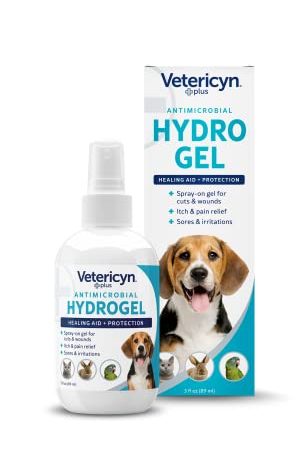 Vetericyn Plus Dog Wound Care Hydrogel Spray | Healing Aid and Wound Protectant, Sprayable Gel to Relieve Dog Itchy Skin, Safe for All Animals. 3 Ounces
