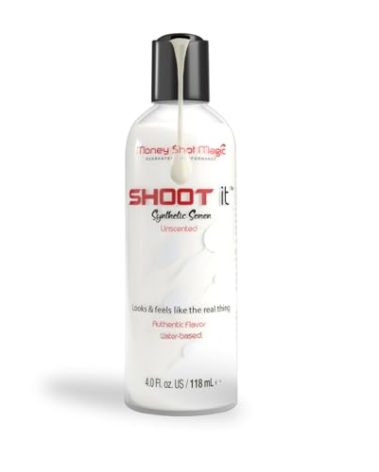 Shoot IT Water-Based Synthetic Semen with Authentic Flavor, Unscented 4 oz Lube for Couples, Trusted by Adult Film Industry, Toy-Friendly, Non-Toxic, Gluten-Free & Suitable for Most Skin Types