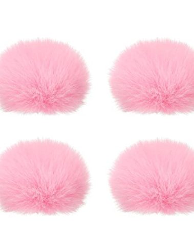 PATIKIL Furry Microphone Windscreen 7mm x 62mm Mic Cover Windshield for Indoor Outdoor Microphone Pink 4 Pack