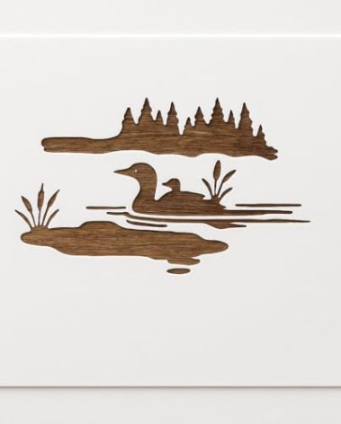 Loon Lake Scene Stencil 11x8.5 Inch – Reusable Nature Template for Painting on Wood, Canvas, Fabric, Walls, and Rustic Cabin Décor Projects