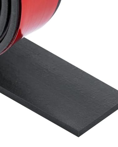 Neoprene Rubber Strips With Adhesive Backing - Self Stick Seal Gasket for Matting Padding - 1" Wide x 1/5" Thick x 10' Long