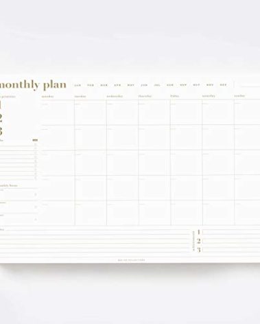 Bliss Collections Monthly Planning Pad, To Do List Notebook - Undated Tear-Off Sheets Notepad - Work Calendar, Organizer, Scheduler for Goals, Tasks - The Essential, 12" x 18", 18 Sheets
