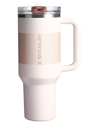 Stanley Quencher ProTour Flip Straw Tumbler with Leakproof Lid 40 oz | Built-In Straw and Handle | Cup Holder Compatible for Travel | Insulated Stainless Steel Cup | BPA-Free | Rose Quartz Fade