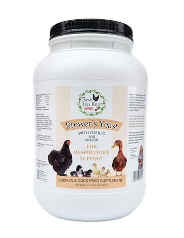 Fresh Eggs Daily Brewer's Yeast with Garlic Powder and Niacin for Ducks Ducklings Feed Supplement Vitamins for Backyard Chickens 5LB