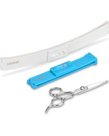 Original CreaClip Set and Scissors Hair Cutting Tool - As seen on Shark Tank - DIY Hair Styling Kit for Layers Bangs Bobs Trims Split Ends Professional Shears Hair Cutting Scissors/Shear