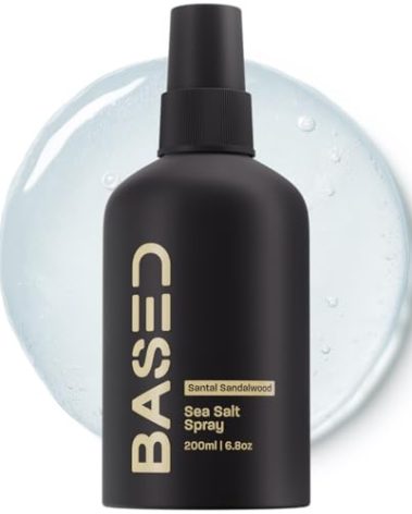 BASED Sea Salt Spray, Natural Finish Sea Salt Spray for Hair, Volumizes & Texturizes, Infused with Kelp & Vitamin B5, Light & Non-Greasy, Paraben, Sulfate, Phthalate Free, 6.8 oz (Pack of 1)