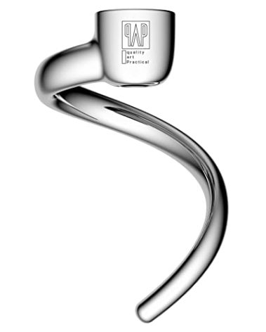 Spiral Dough Hook Replacement for KitchenAid 3.5 Qt. Tilt-Head Stand Mixers/Polished 18/8 Stainless Steel Accessories/No coating/Dishwasher Safe/Compatible for KSM3311/3316/ Artisan Mini Series