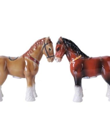 Pacific Giftware 4.75 inches Clydesdale Horses Magnetic Salt and Pepper Shaker Kitchen Set