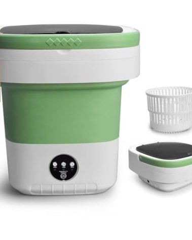 Portable Washing Machine, 15L Upgraded Mini Washer with Spin Basket Laundry Machine, 3 Cleaning Modes Suitable for Small Clothes, Foldable Design Ideal for Apartment, Home, Hotel