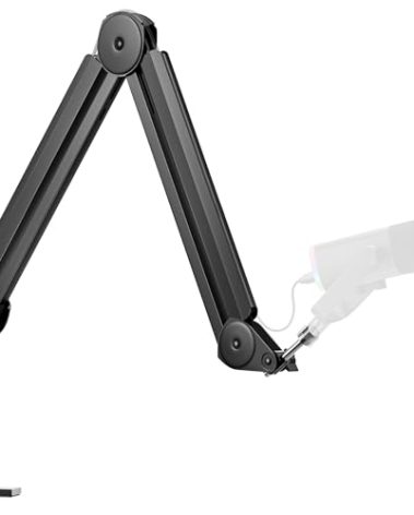 InnoGear Mic Boom Arm Microphone Stand Cable Management for Blue Yeti FIFINE AM8 K669B HyperX QuadCast S SoloCast AT2020 Shure SM7B MV7 and Other Microphone