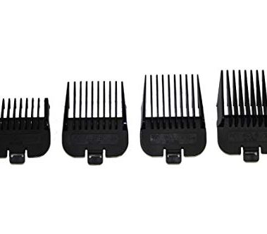 Andis 4 Piece Animal Comb Set; Sizes: 1/8", 1/4", 3/8", 1/2", Black, 21318, (pack of 4)