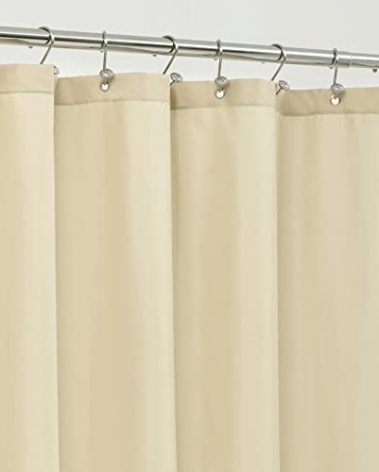 ALYVIA SPRING Long Fabric Shower Curtain Liner Waterproof - 72" x 78", Soft & Lightweight Long Shower Curtain with 3 Magnets, Machine Washable - 72x78, Cream