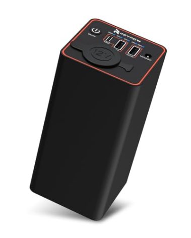 RoyPow 30W PD Portable Charger with 12V/10A Cigarette Lighter Socket, 86.58Wh USB C Laptop Power Bank, 18W QC& 12V DC External Battery Pack, Perfect for MacBook Air iPad Phone Dash Cam or Camping