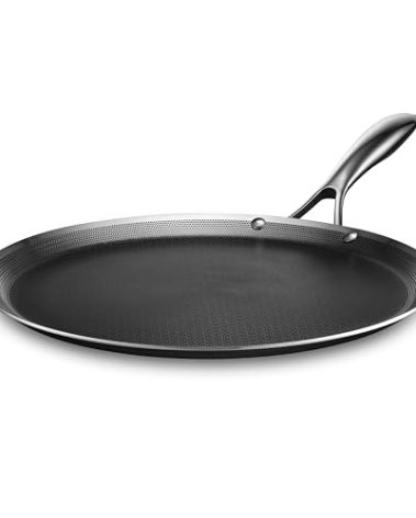 HexClad Hybrid Nonstick 13-Inch Griddle Pan, Stay-Cool Handle, Dishwasher-Friendly, Oven-Safe Up to 900°F, Induction Ready, Compatible with All Cooktops