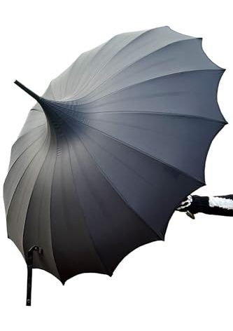 VampireFreaks Batwing Pagoda Umbrella (Midnight Black) Wednesday Gothic Fancy