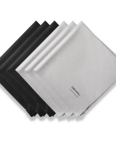 Wsivoiv 6PCS Large Eyeglass Cleaning Cloths, 12 x12 inches Glasses Cleaner, Individually Wrapped, Premium Microfiber Cleaning Cloth for Glasses, TV, Laptop Screens and Lens, Easier to Grip and Use