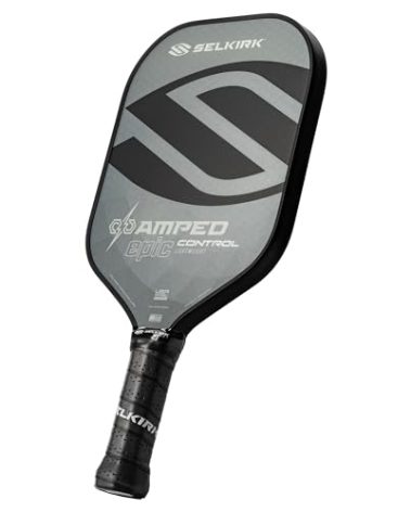 Selkirk Sport Amped Control Pickleball Paddle | Assembled in The USA | Next-Gen FiberFlex+ Face & Ultra Durable Spin Coating | 16mm X5 Core for Unrivaled Precision & Control | Epic Midweight Gray