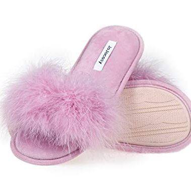 JOJOCOSY Extreme Plush Lady’s Sexy Slip-on Comfortable Slippers Women’s Fluffy Indoor Open-toe Scuff (Victoria Purple, Medium)